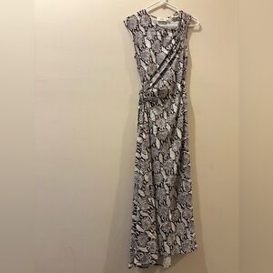 A.L.C. Brown and White Maxi Dress - size 0 - snake skin - cut out